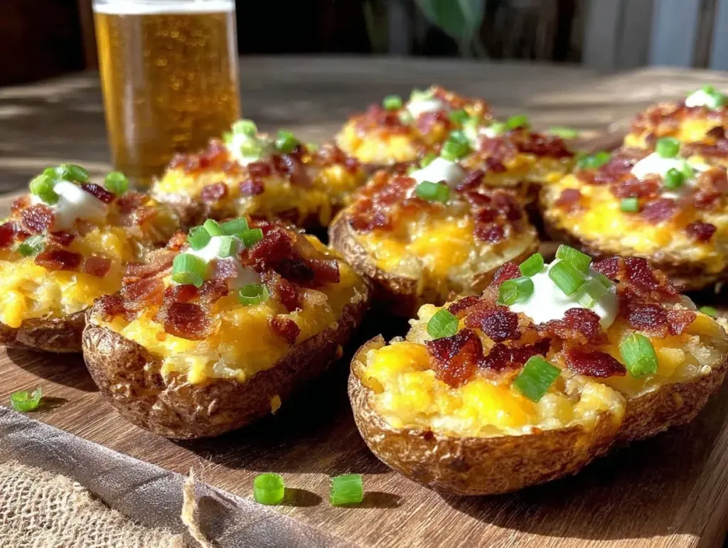 crispy loaded irish potato skins - featured image