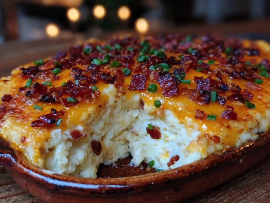 crispy loaded mashed potato casserole - featured image