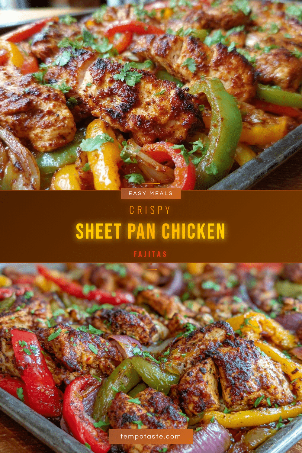 crispy sheet pan chicken fajitas recipe