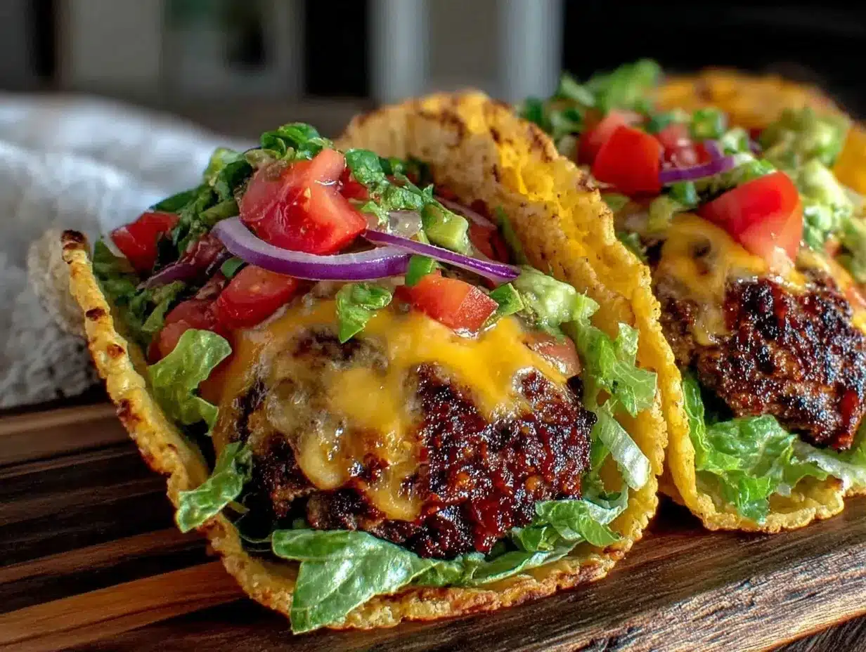 crispy smash burger tacos preparation steps