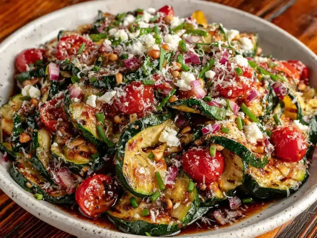 crispy zucchini overload summer salad - featured image
