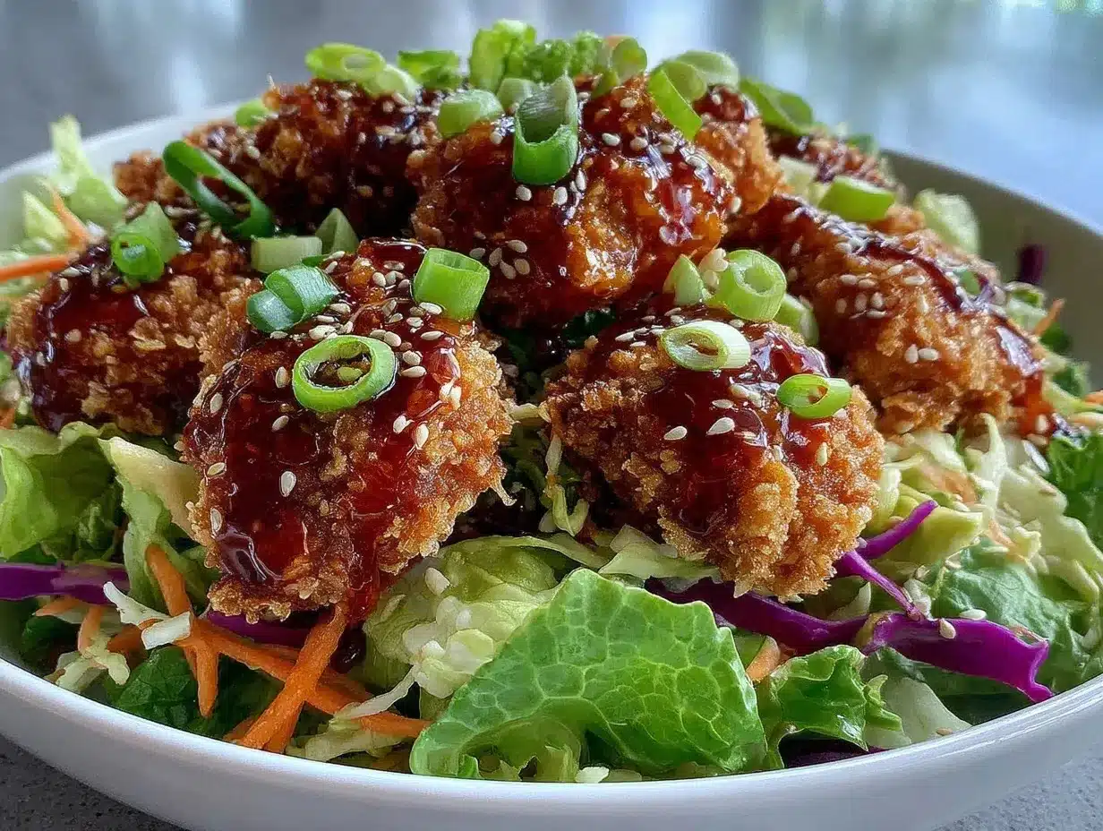 Crunchy Asian Sesame Chicken Salad preparation steps
