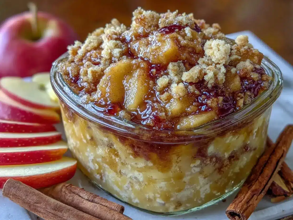 deconstructed apple pie jar preparation steps