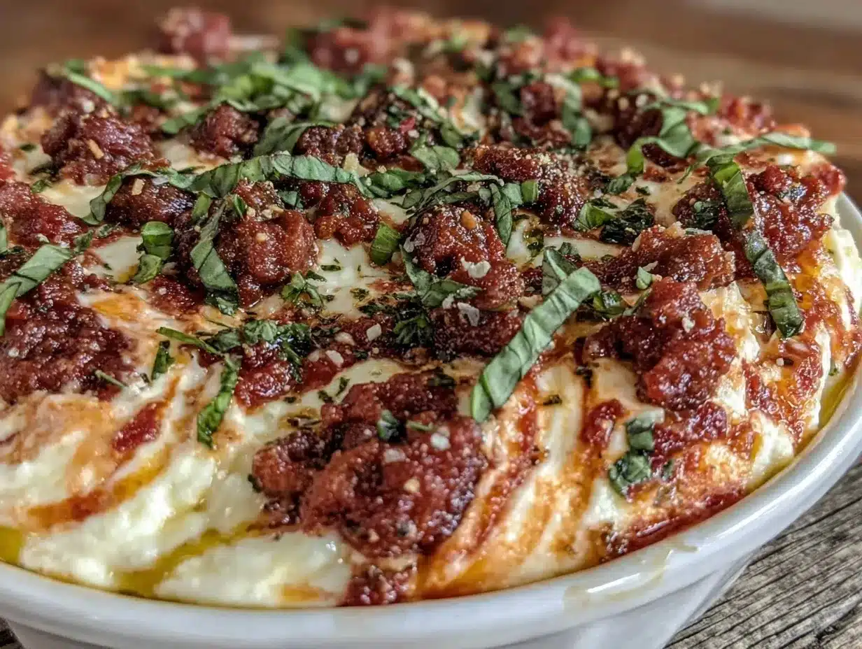 deconstructed lasagna dip preparation steps