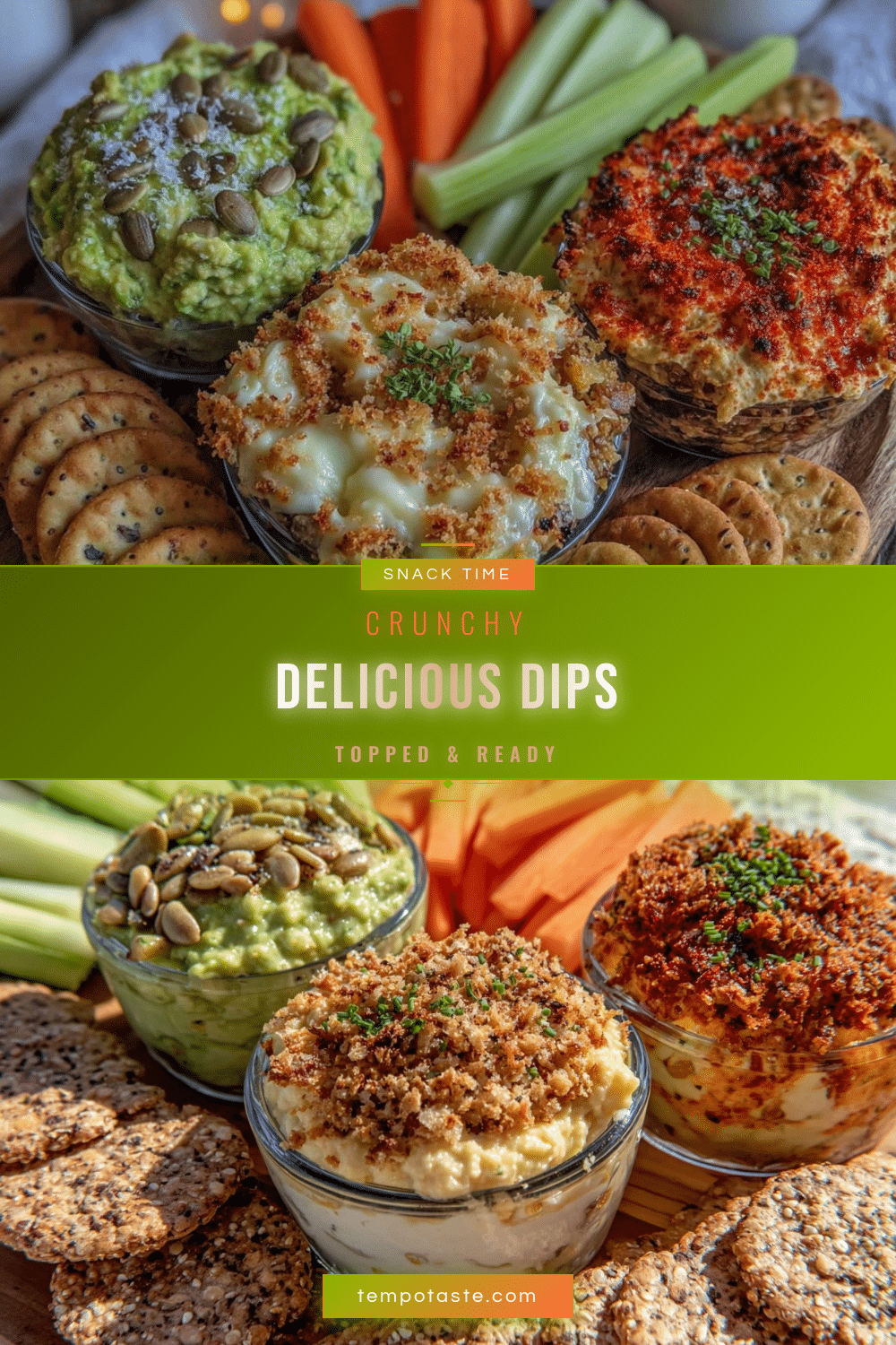 delicious crunchy topped dips recipe