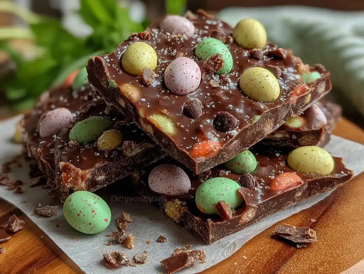 Easter egg chocolate bark preparation steps