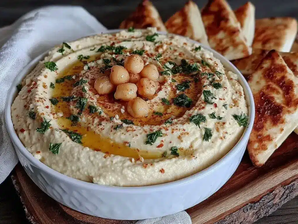 easy 2-minute food processor hummus - featured image