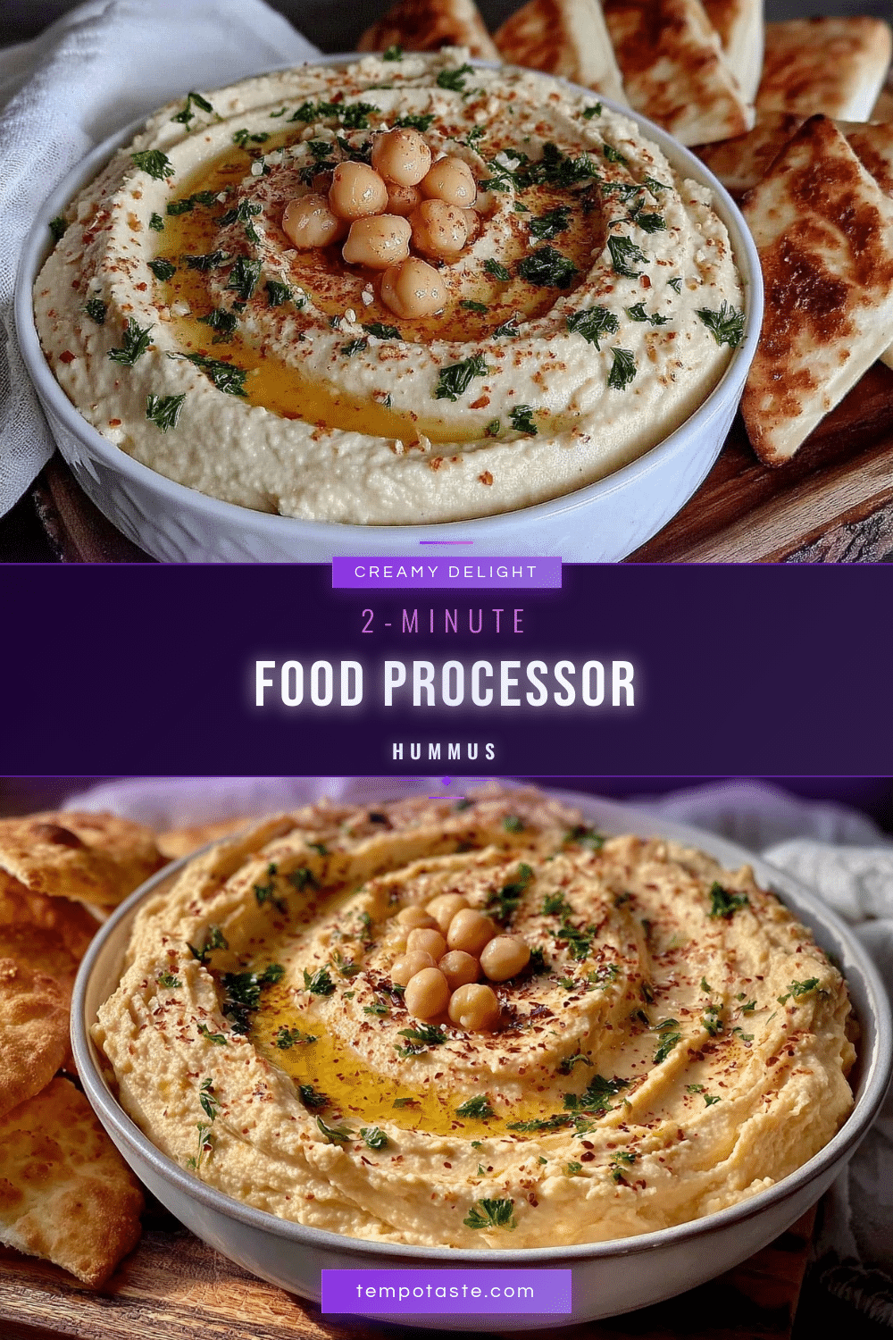 easy 2-minute food processor hummus recipe