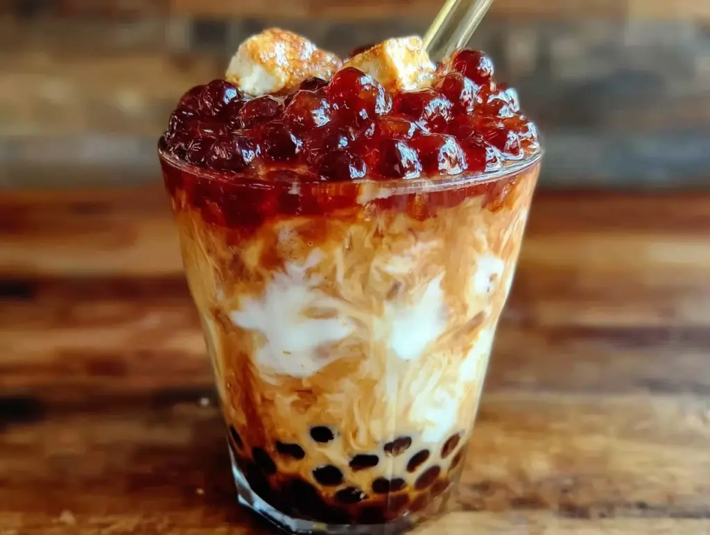 easy creamy homemade boba tea recipe - featured image
