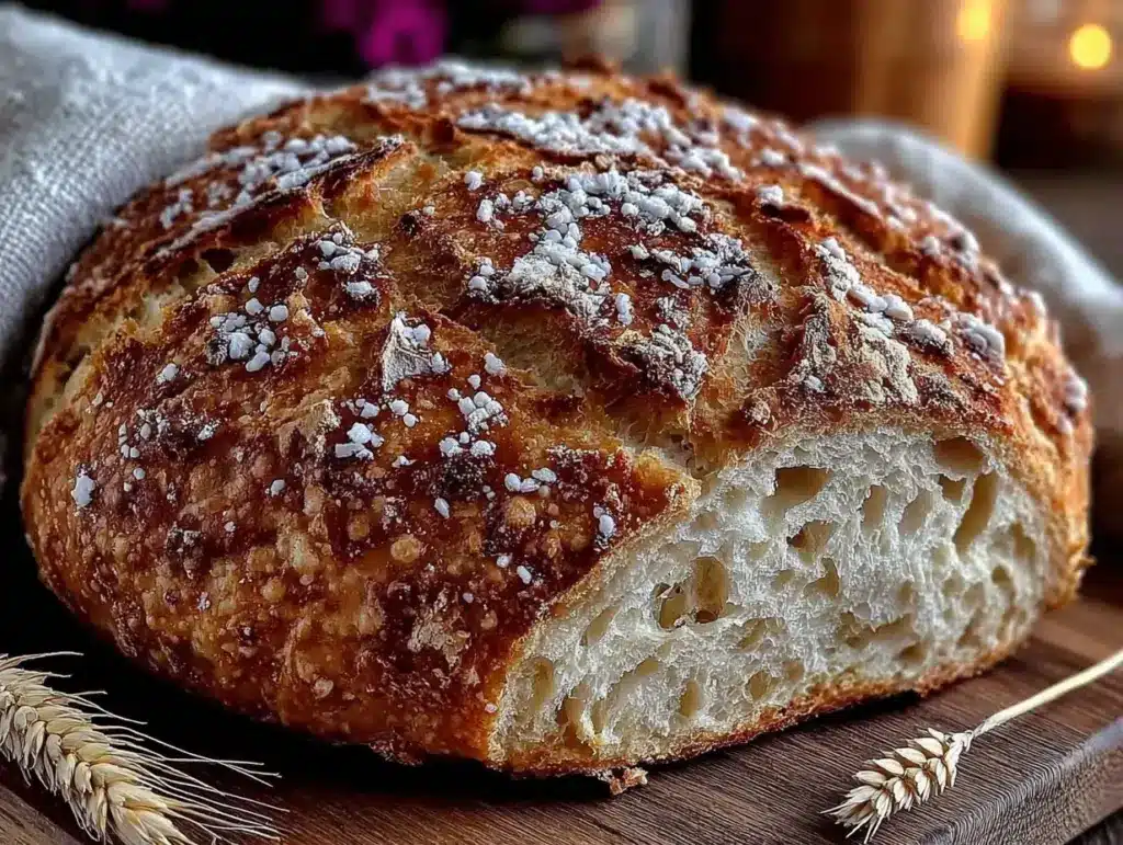 easy crispy no-knead artisan bread - featured image