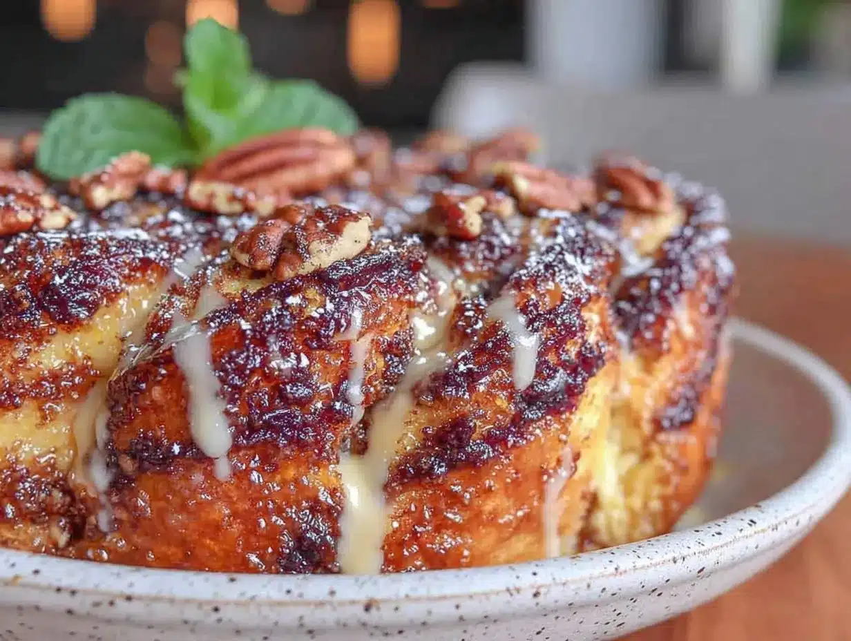 Easy Gooey Cinnamon Roll French Toast Bake preparation steps