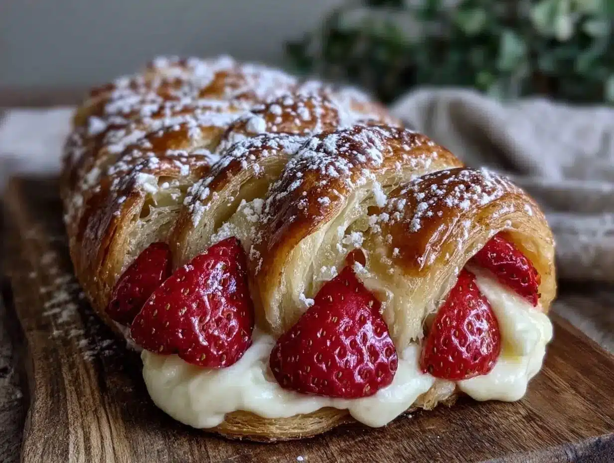 flaky strawberry cream cheese danish braid preparation steps
