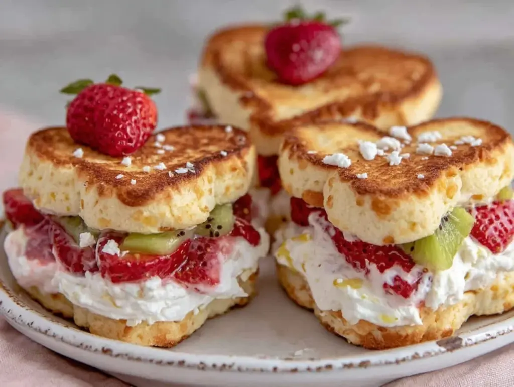 fluffy cloud bread heart sandwiches - featured image