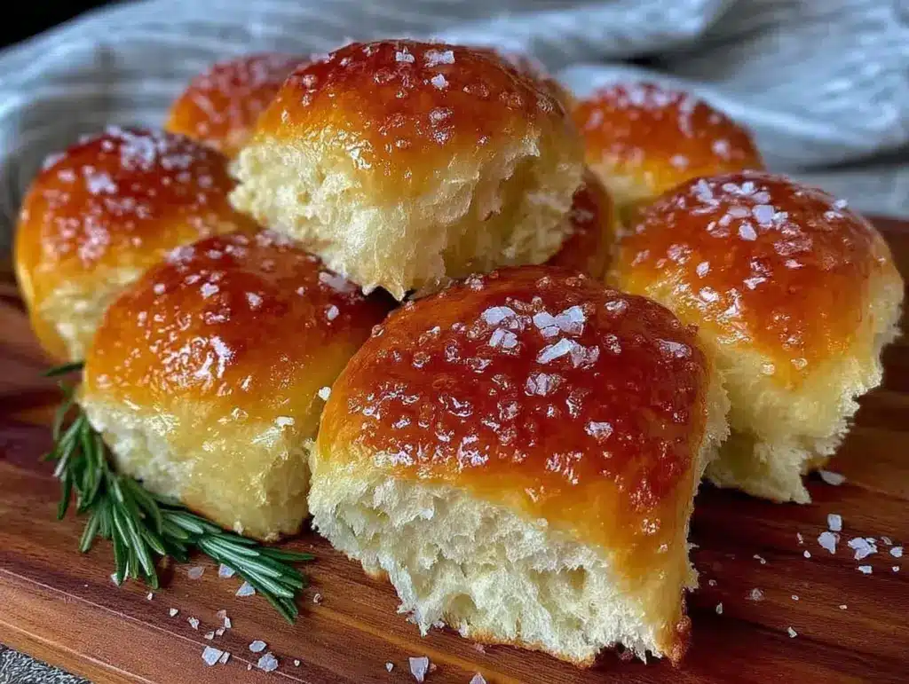 fluffy homemade dinner rolls - featured image