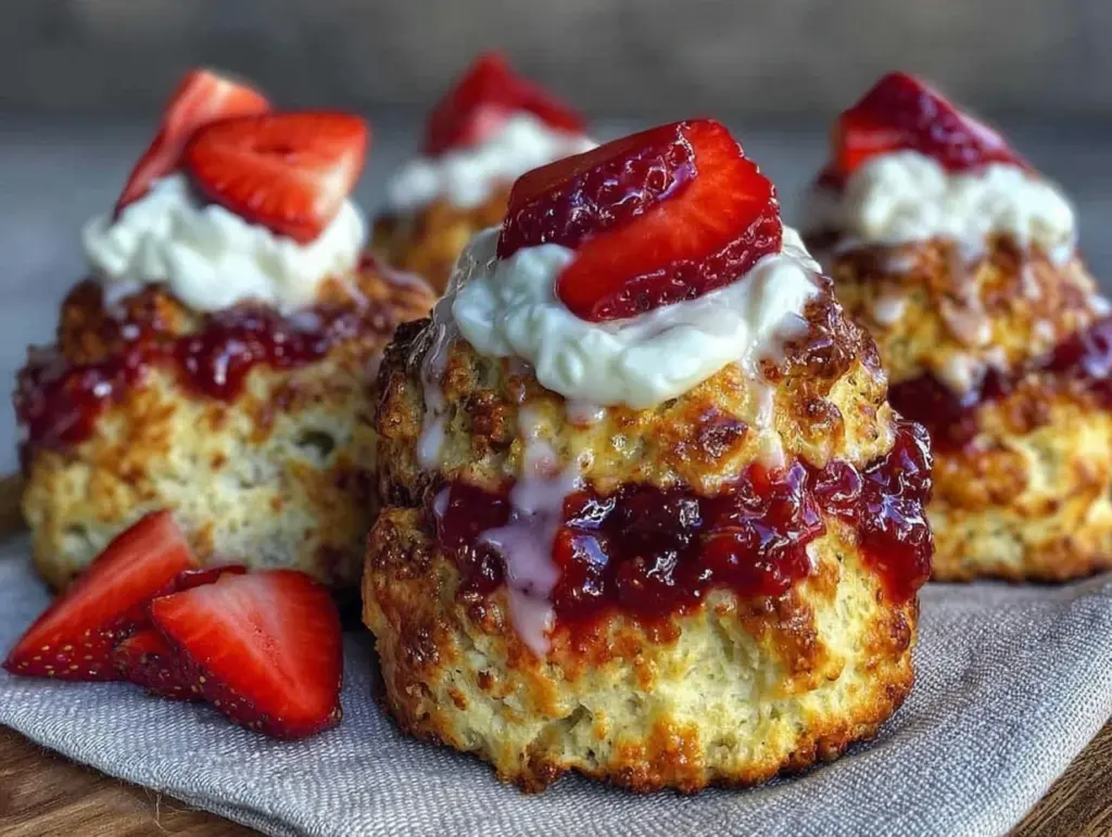 Fluffy Strawberry Cream Scones - featured image