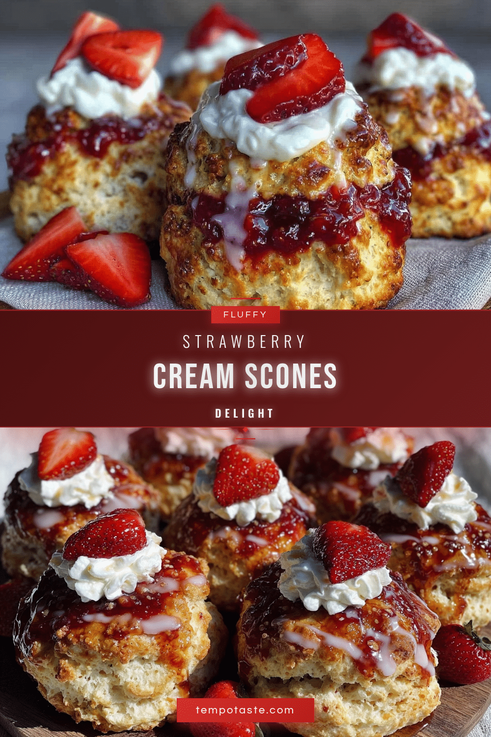 Fluffy Strawberry Cream Scones recipe