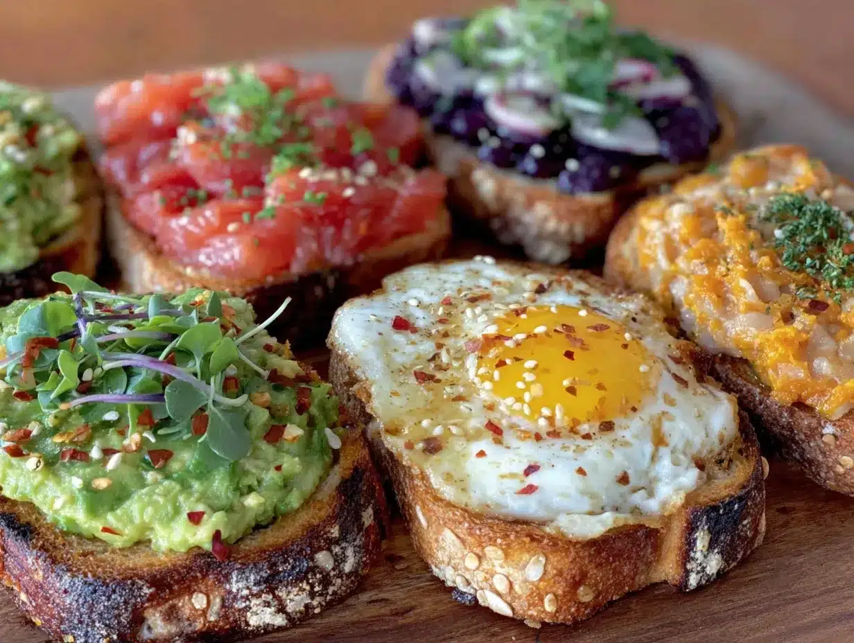 fresh aesthetic breakfast toasts preparation steps
