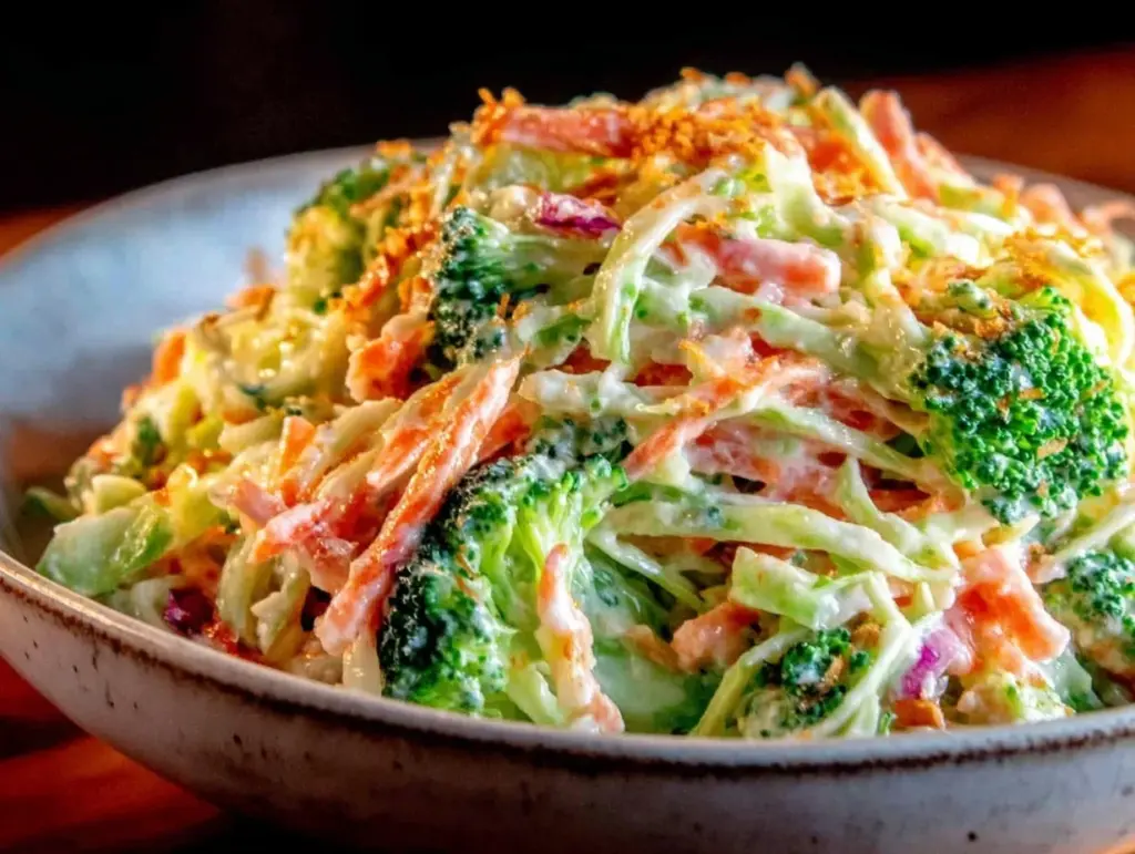 fresh broccoli stem slaw - featured image