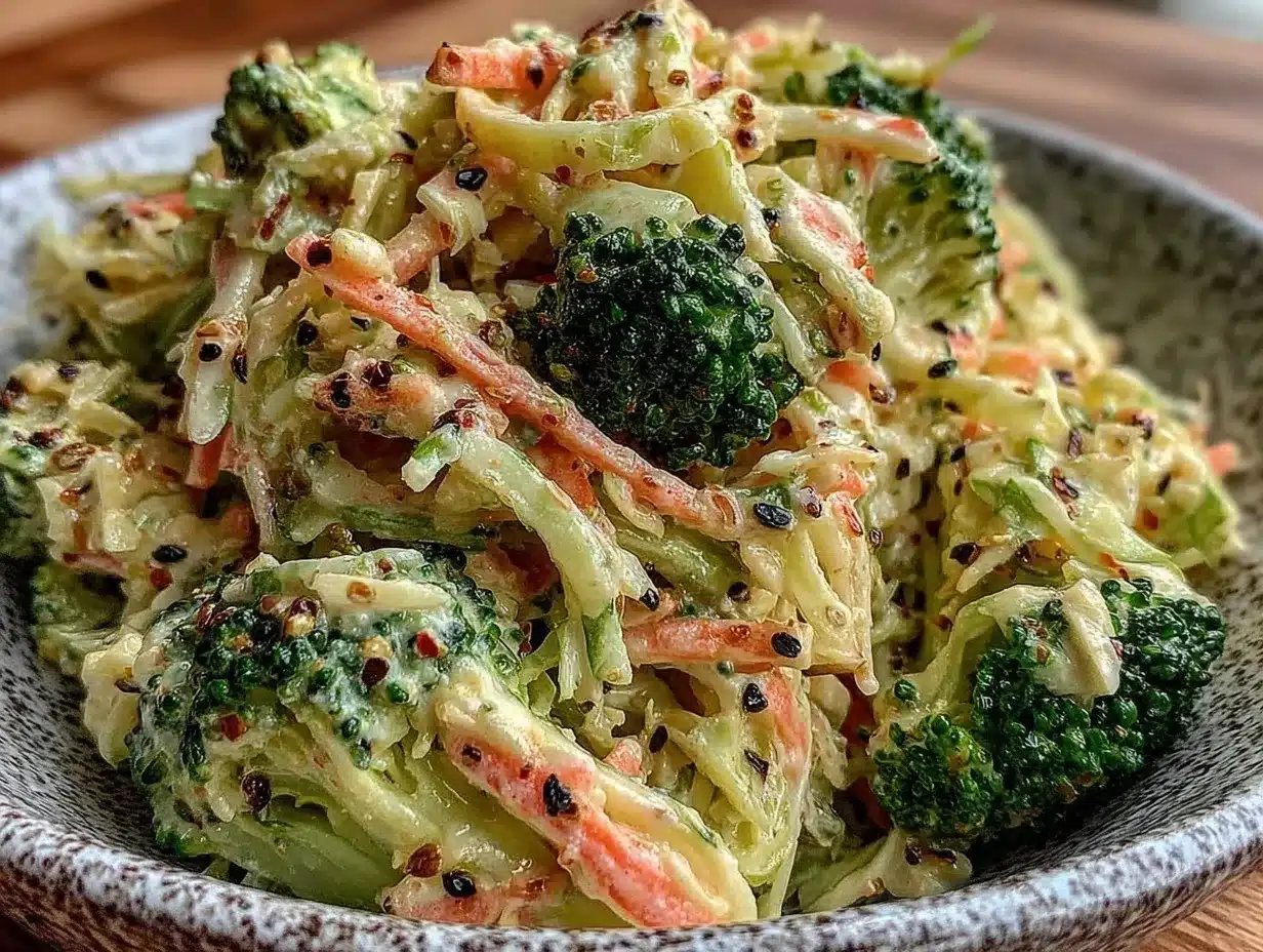 fresh broccoli stem slaw preparation steps
