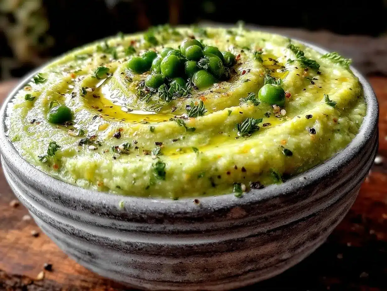 fresh creamy mint pea soup preparation steps