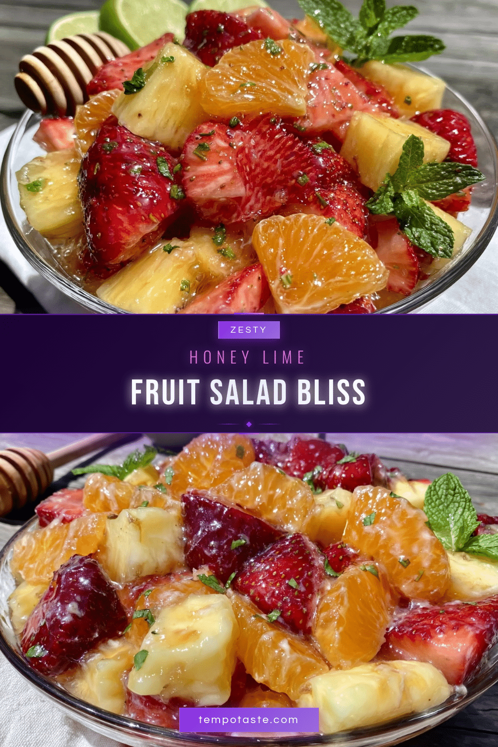fresh honey lime fruit salad with mint recipe