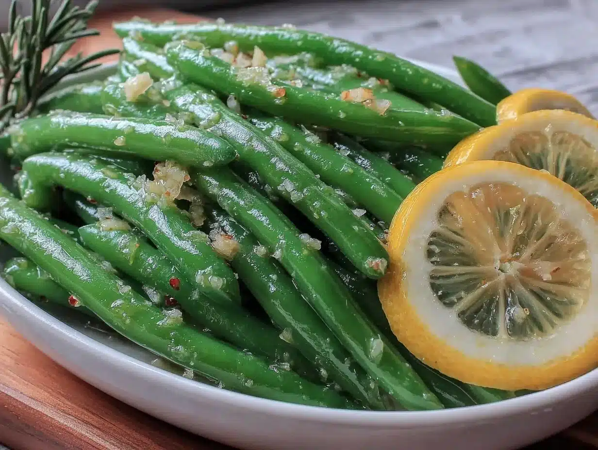 fresh lemon garlic green beans preparation steps