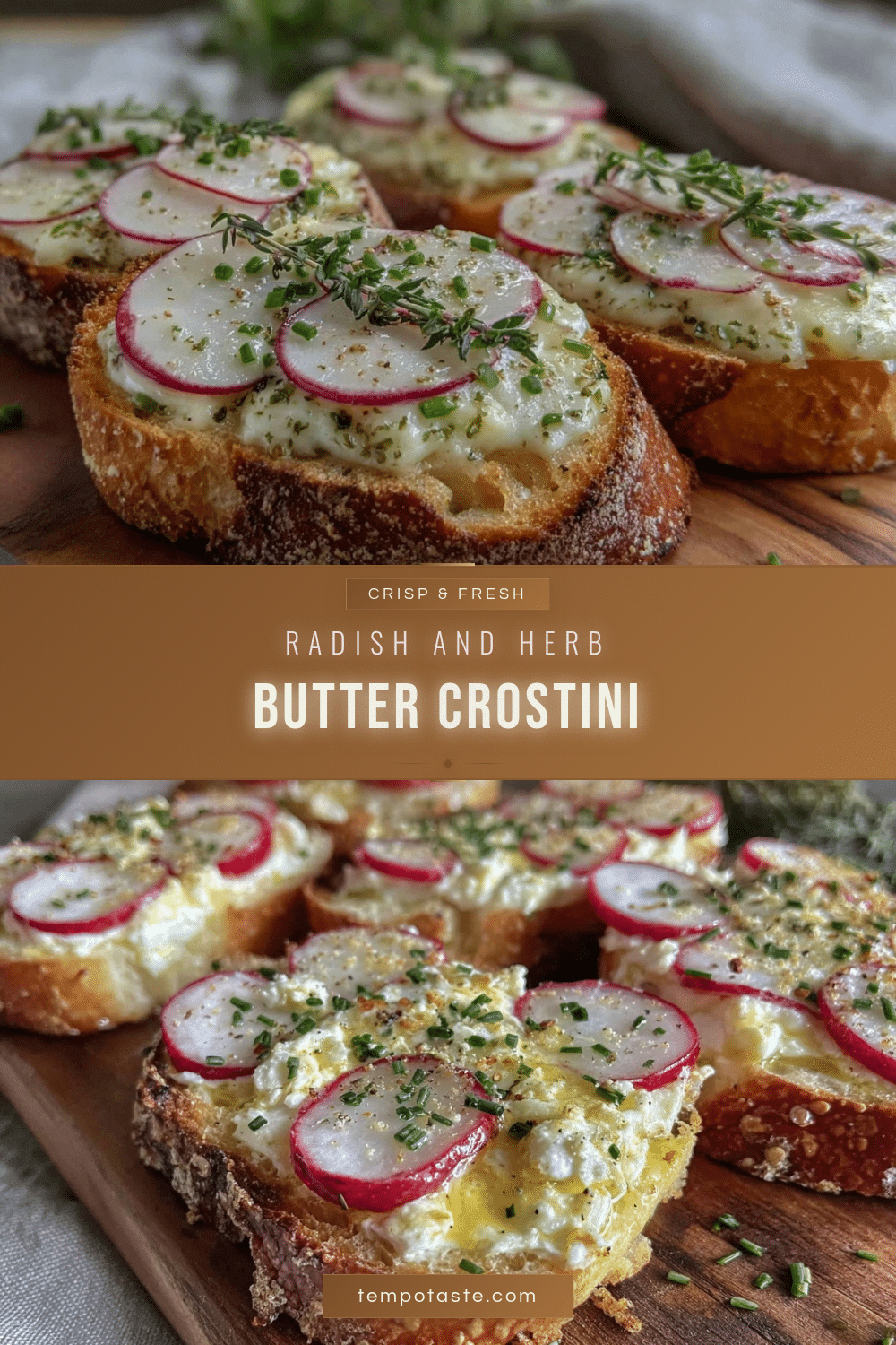 fresh radish and herb butter crostini recipe