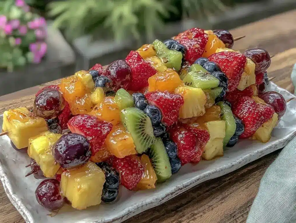 fresh rainbow fruit kabobs - featured image