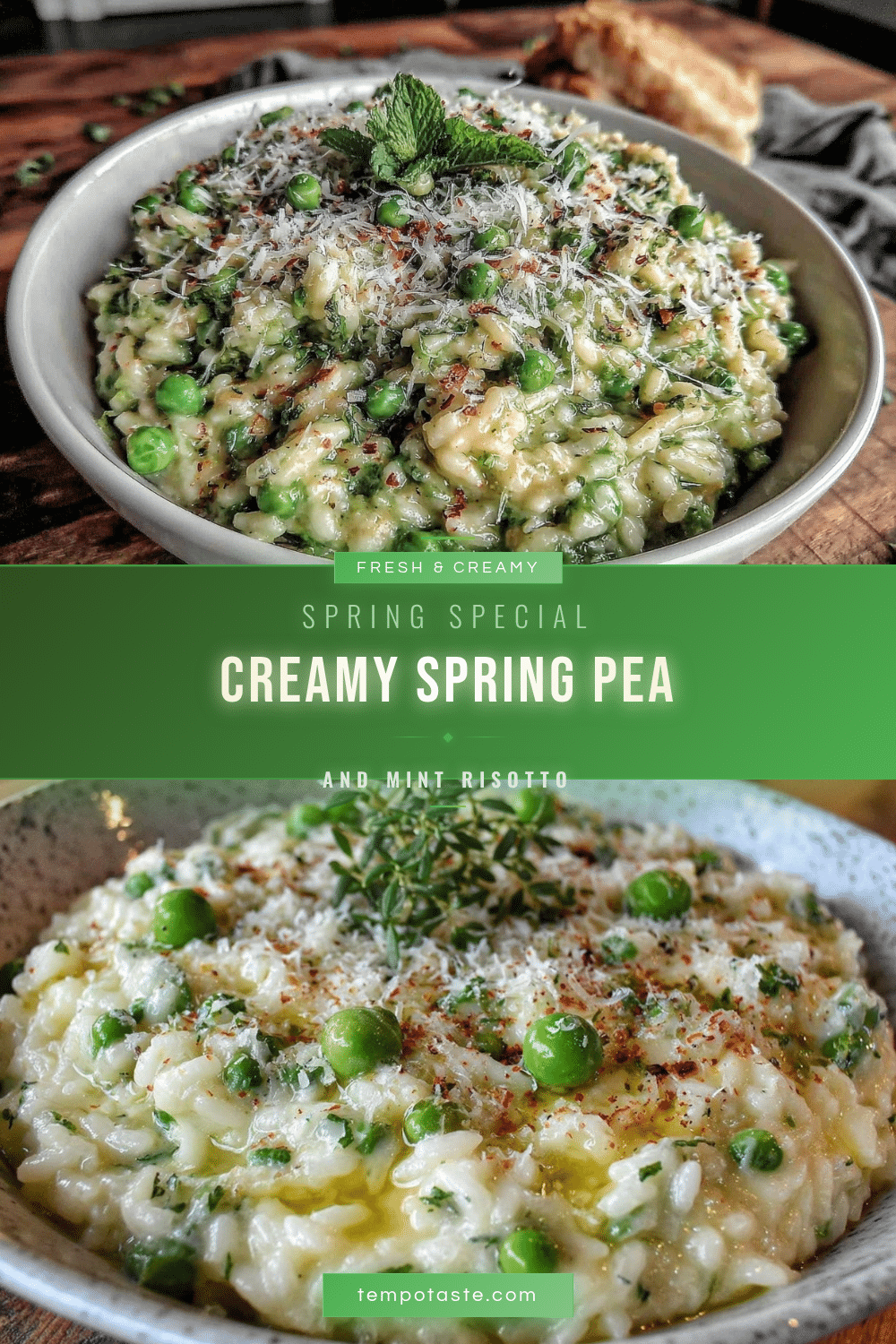fresh spring pea and mint risotto recipe