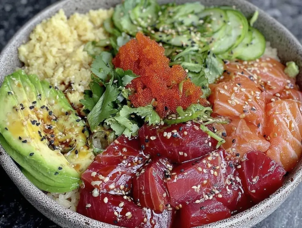 fresh sushi burrito bowl - featured image