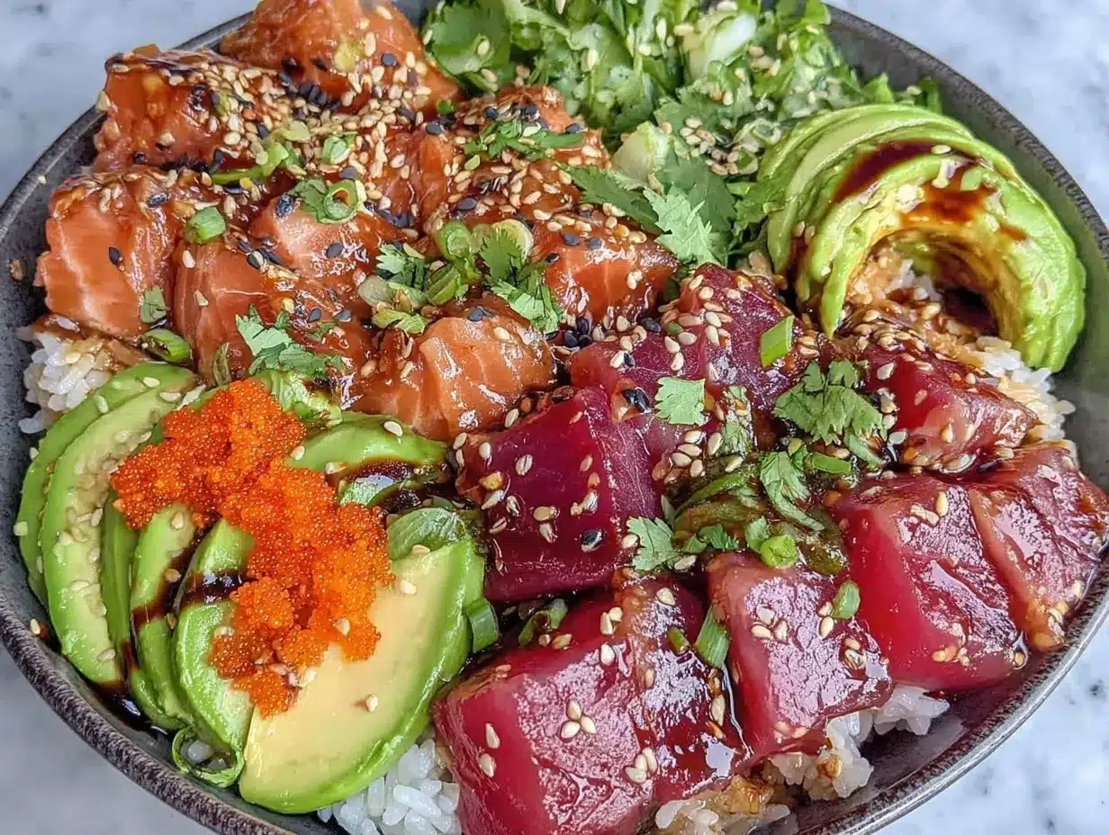 fresh sushi burrito bowl preparation steps