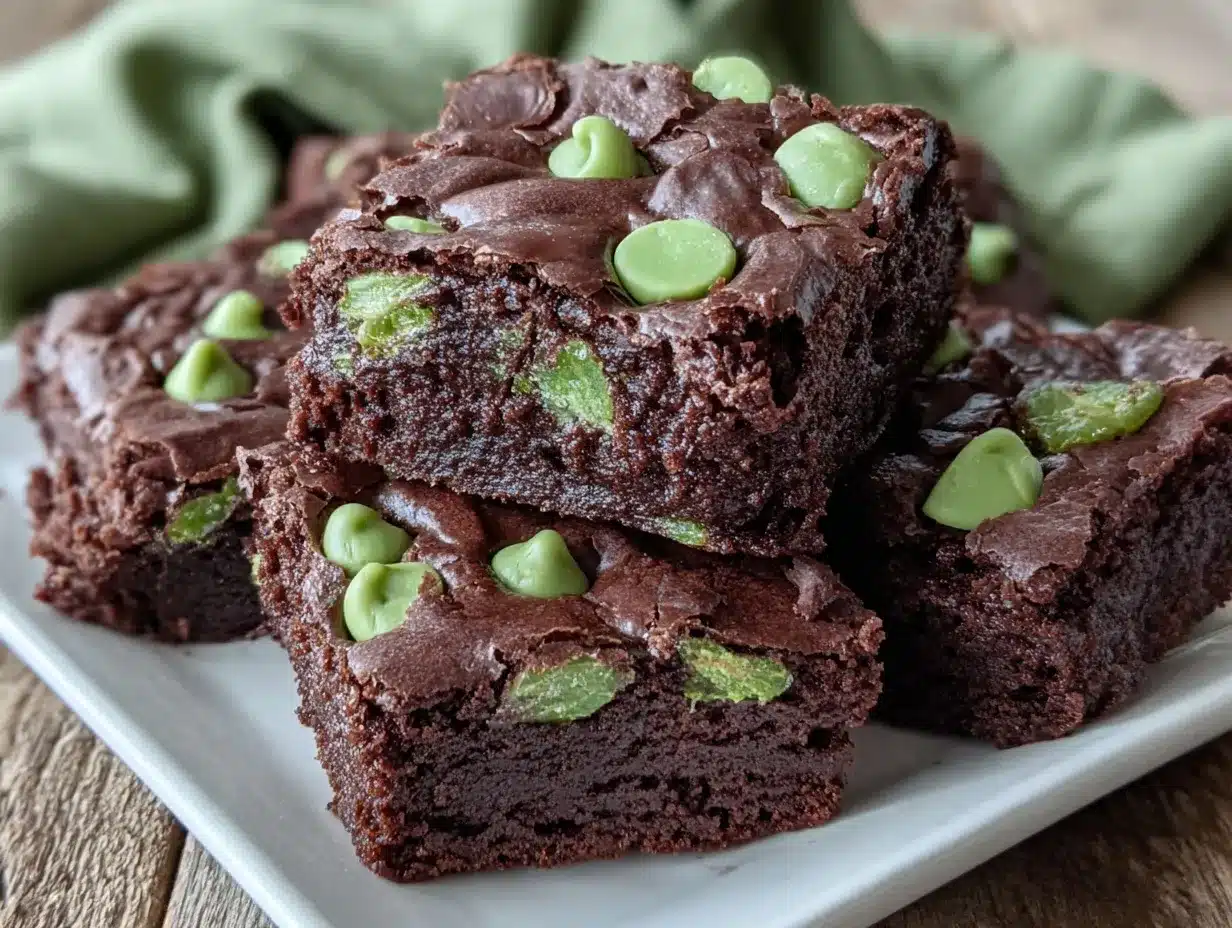 fudgy mint chocolate chip brownies preparation steps