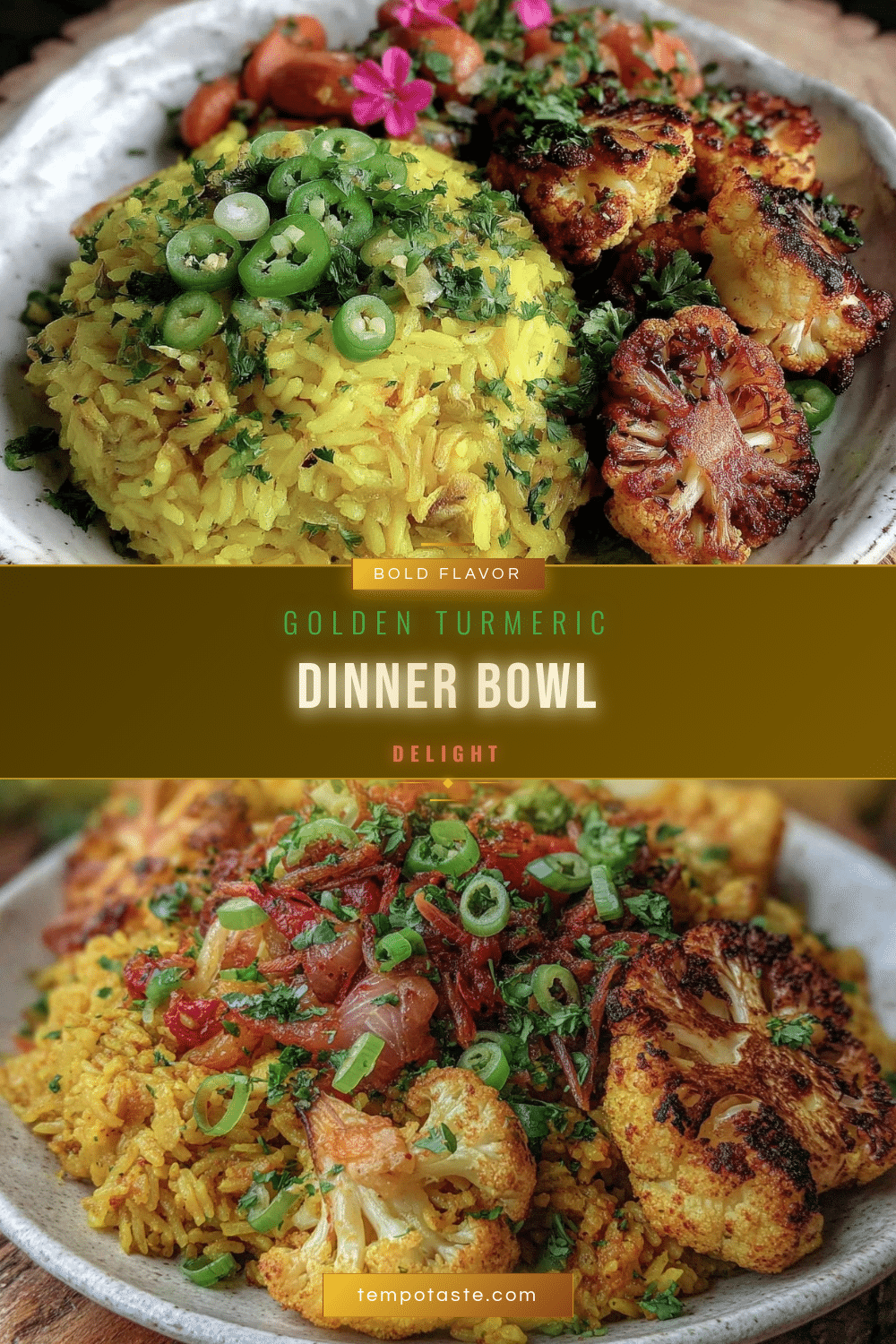 golden yellow turmeric dinner recipe
