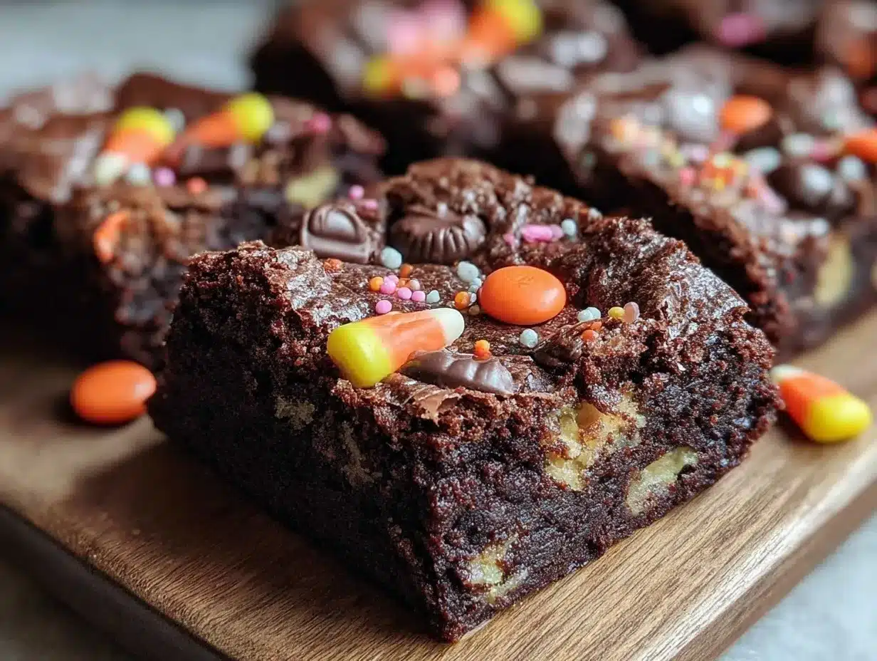 Halloween Candy Brownies preparation steps