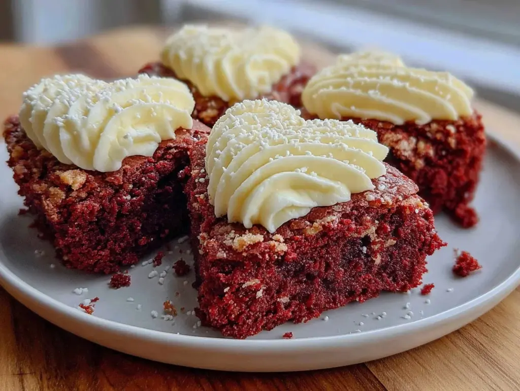 heart-shaped red velvet brownies - featured image