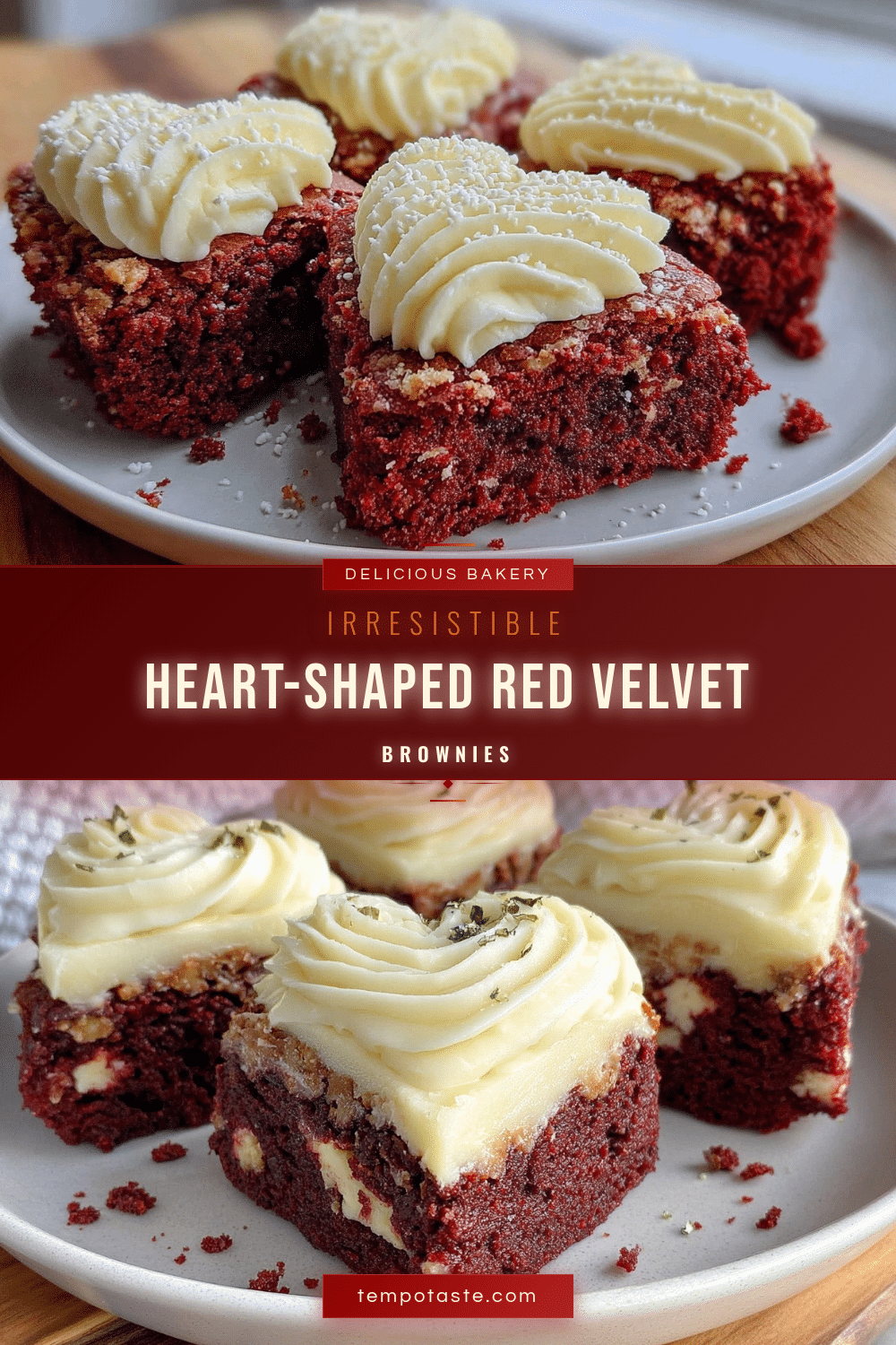 heart-shaped red velvet brownies recipe