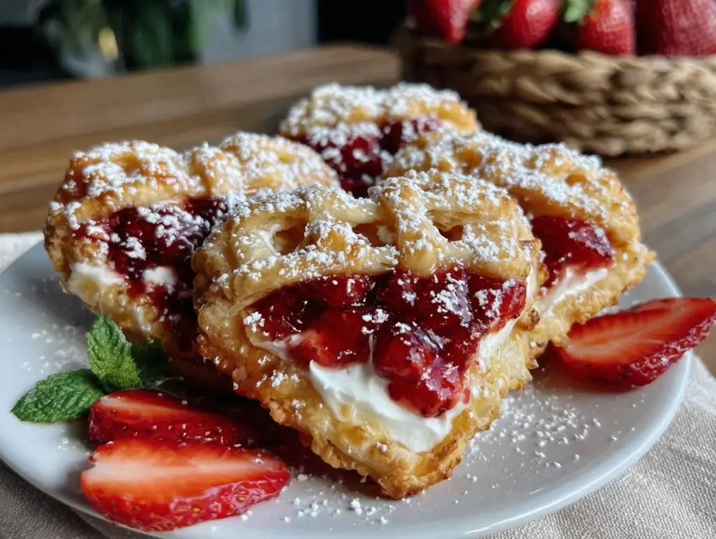 heart shaped strawberry cream pies - featured image