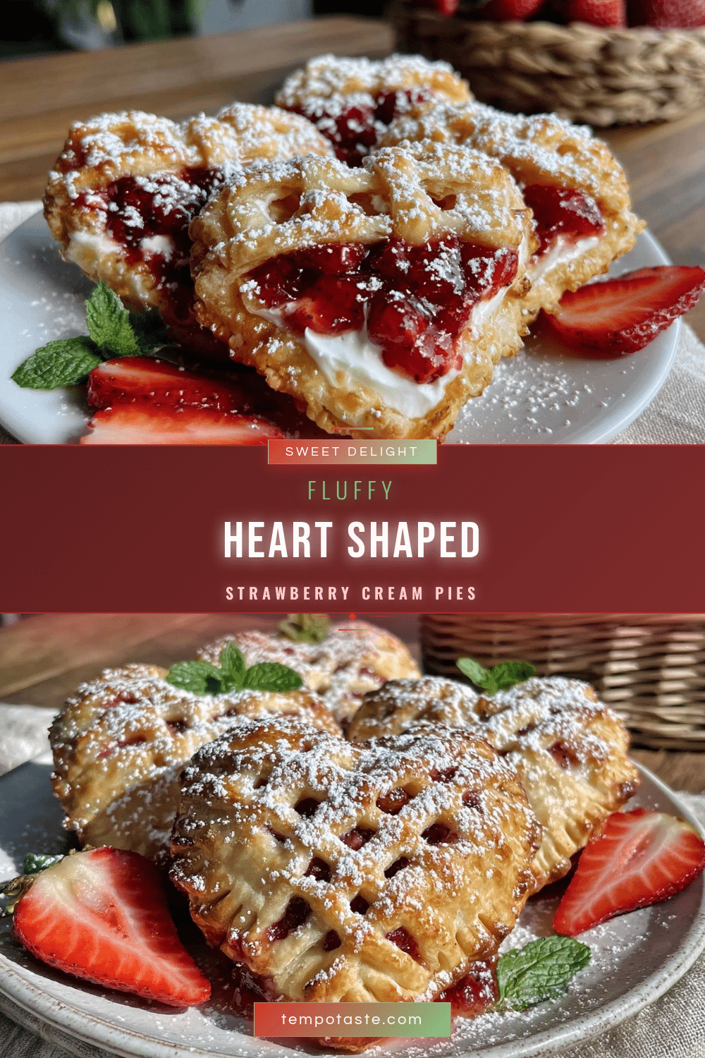 heart shaped strawberry cream pies recipe