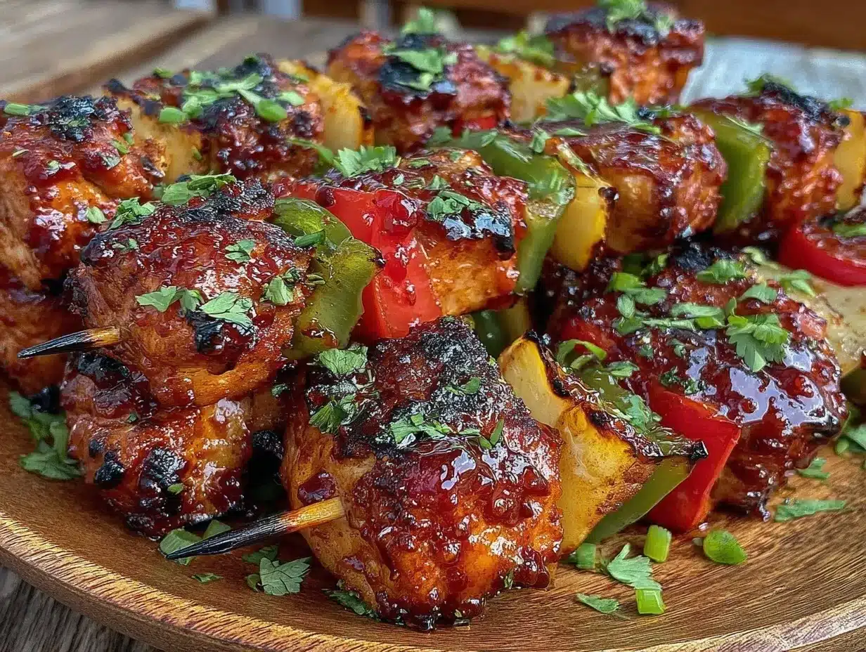 honey sriracha grilled chicken kabobs preparation steps