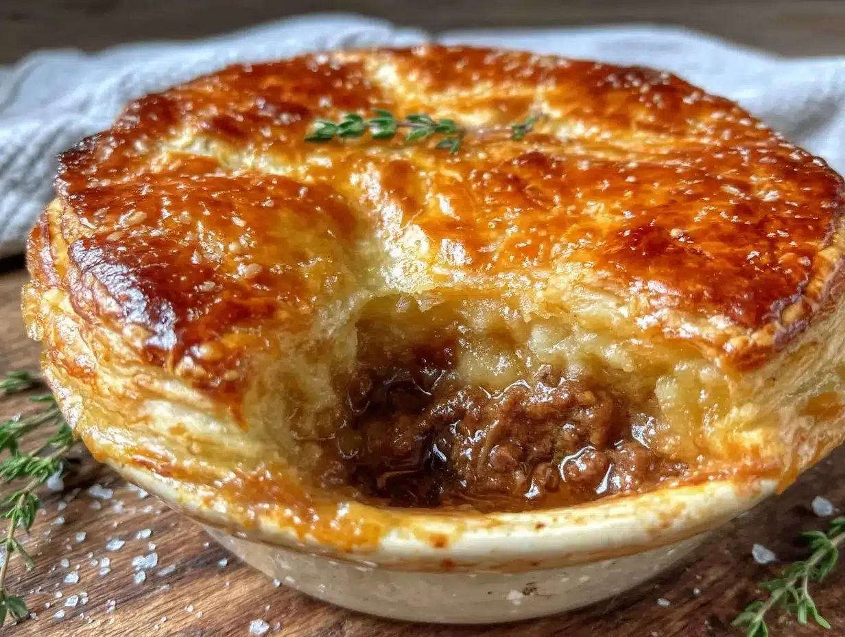 Irish beef and potato pie preparation steps