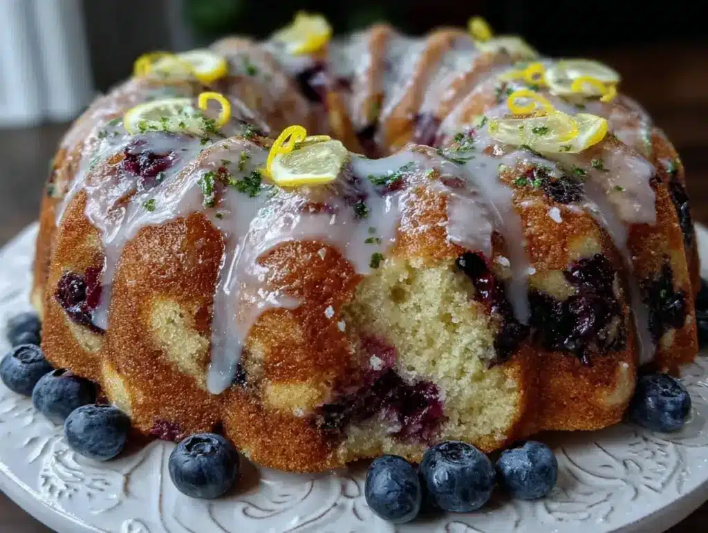 lemon blueberry bundt cake - featured image