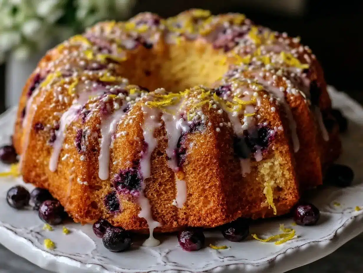 lemon blueberry bundt cake preparation steps