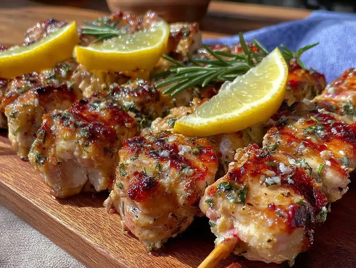 lemon rosemary grilled chicken skewers preparation steps