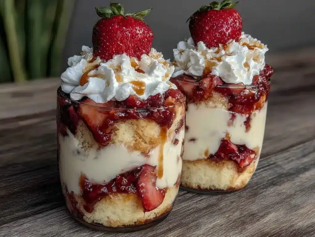 Light Champagne Strawberry Shortcake Parfaits - featured image