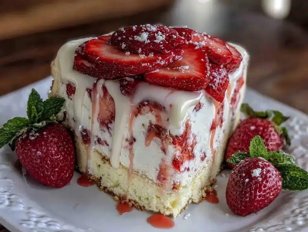 Light Strawberry White Chocolate Mousse Cake - featured image