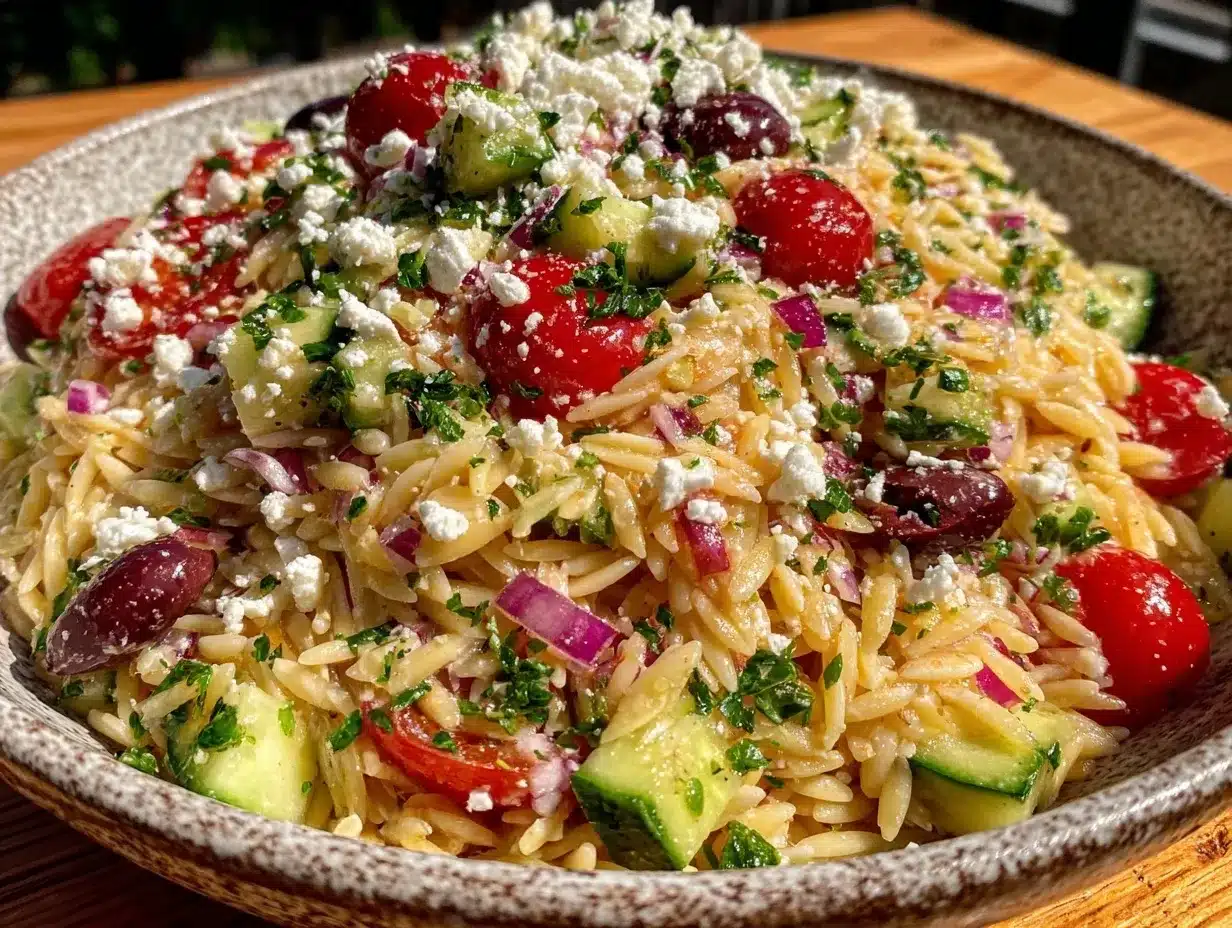 Mediterranean Orzo Salad preparation steps