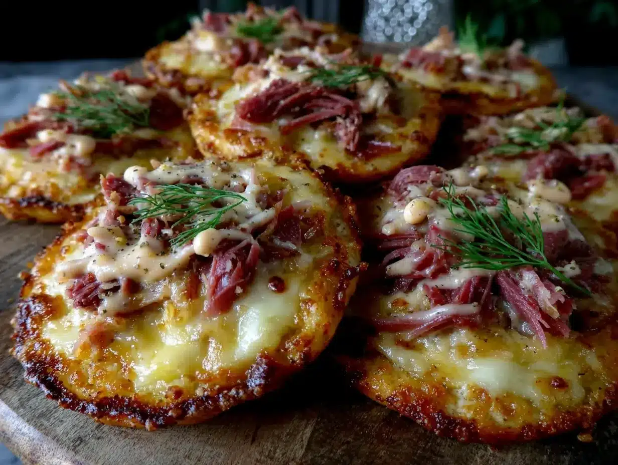 mini reuben pizzas preparation steps