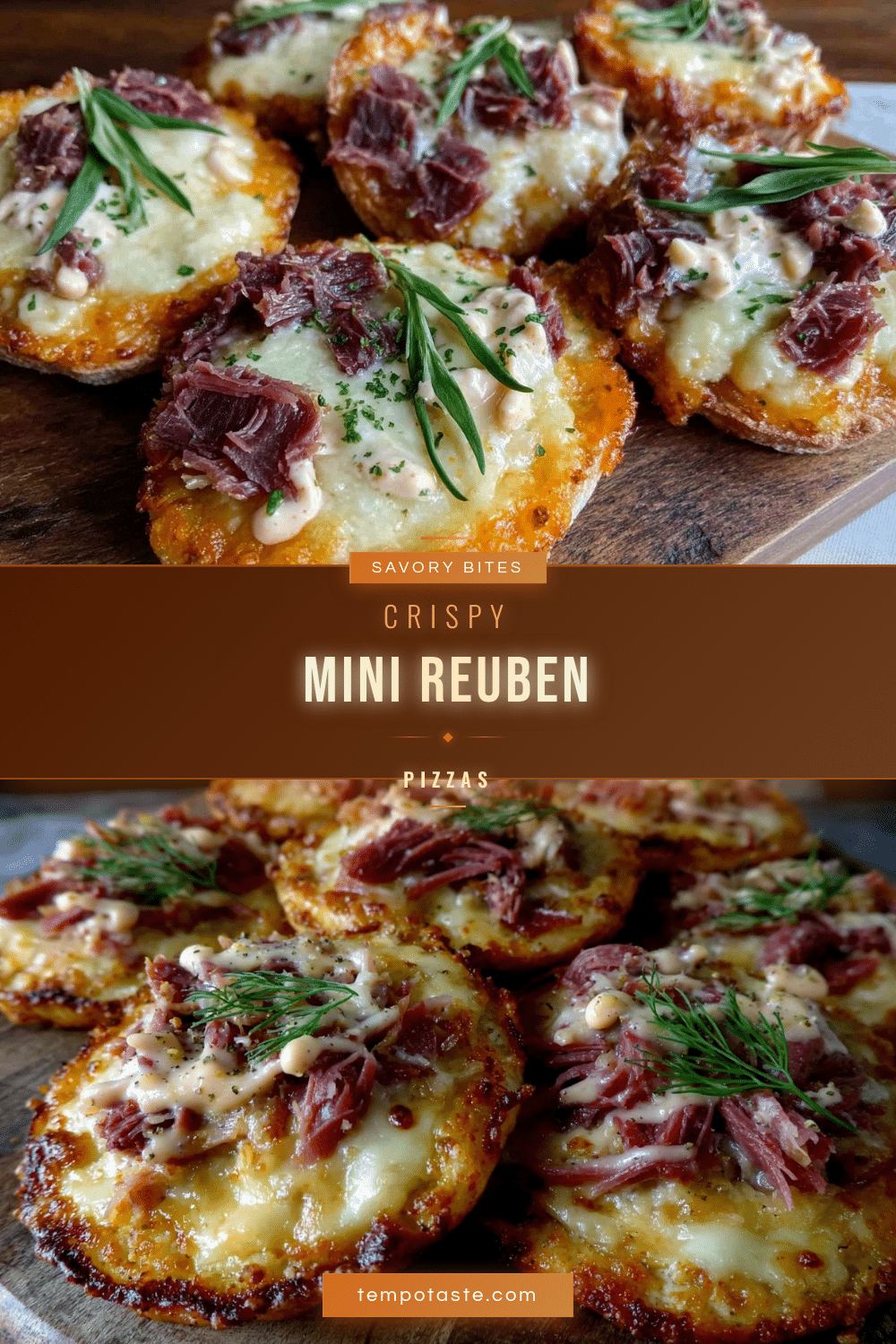 mini reuben pizzas recipe