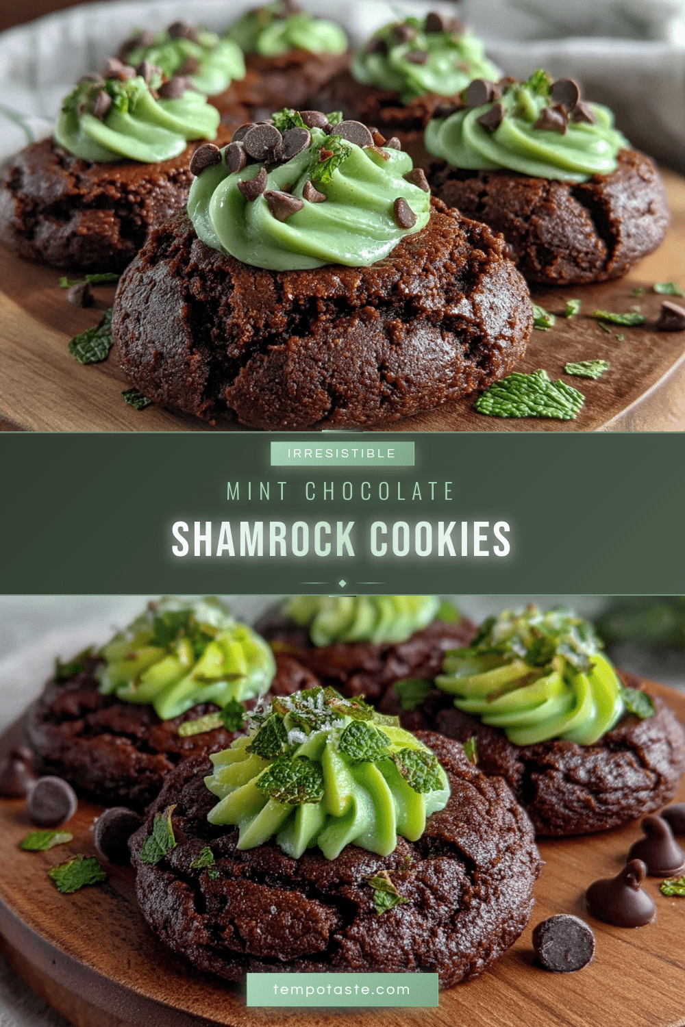 Mint Chocolate Shamrock Cookies recipe