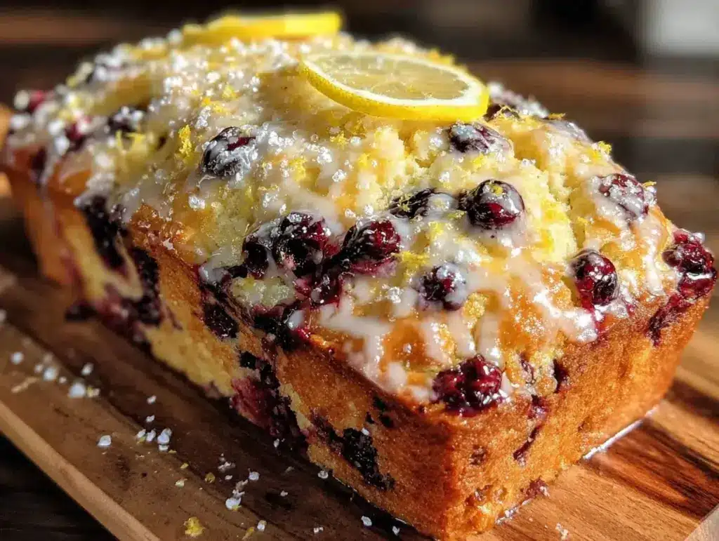 moist lemon blueberry bread - featured image